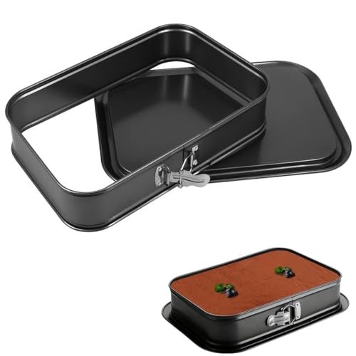 Springform Cake Pan Non-Stick, 11 x 7.1 Inch Rectangle Cheesecake Pan, Tiramisu Bakeware with Removable Bottom Baking Pan Mold Leakproof