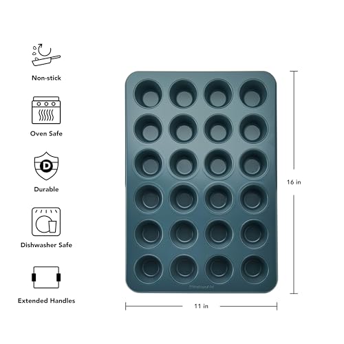 KitchenAid Nonstick Aluminized Steel Muffin Pan, Dishwasher Safe, Agave, 24 Cup - color: Agave, size: 24 Cup