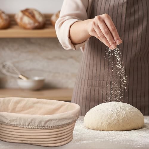4 Pcs Banneton Proofing Liners,10 Inch Bread Basket Liner,Reusable Rattan Banneton Liner Cloth Cover for Bakery Home Baking,2 Round and 2 Oval Proofing Covers - size: 2 Piece Round+ 2 Piece Oval