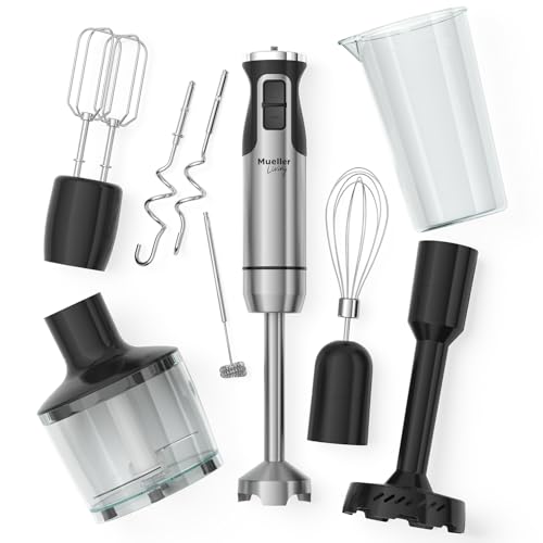 MuellerLiving Immersion Hand Blender - Full Set 7 Attachments, 8 speed - size: Blender Stick with 7 Accessories