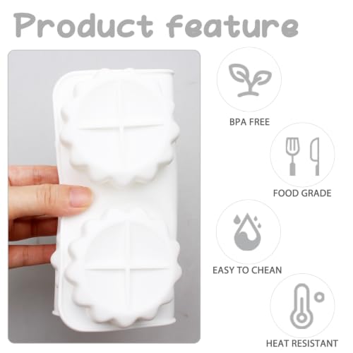 2PCS Egg Tart Silicone Mold, 6-Cavity Egg Tart Shaped Mousse Mold, White - color: White-XY054