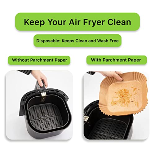 Air Fryer Liners Round, 100PCS for 2 to 5 Qt Air Fryer Disposable Paper Liner, 6.3 inch Unbleached Non-stick Oil-proof Parchment Paper - size: Round 6.3 IN