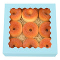 qiqee Auto-pop Up Light Blue Pie Boxes with Window 10x10x2.5 inch 30Packs Cookie Donut Bakery Box - color: Light Blue, size: 10"x10"x2.5"/30 Pcs