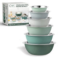COOK WITH COLOR Stainless Steel Mixing Bowls Set - Nesting Bowls, 6 Pieces, Green - color: Green