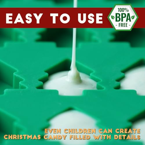 Christmas Mini Candy Molds with Xmas Tree and Gingerbread Man Shaped, 152 Cavity Non-Stick Food Grade DIY Handmade Set for Gummy Jelly Dog Treat Wax Melt Gifts Baking Supplies - style: Mini Xmas Shaped - 2PCS