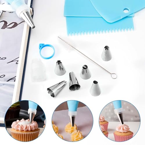 Piping Bags and Tips Set, Reusable Cake Decorating Kit