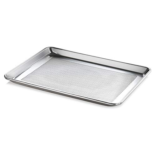 New Star Foodservice Commercial Grade 18-Gauge Aluminum Sheet Pan/Bun, Half Size, 13 x 18 x 1 Inches