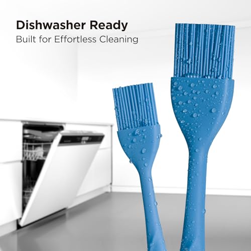Kitchen Mama WaltzGrip Platinum Silicone Basting Pastry Brush, Blue - color: Blue