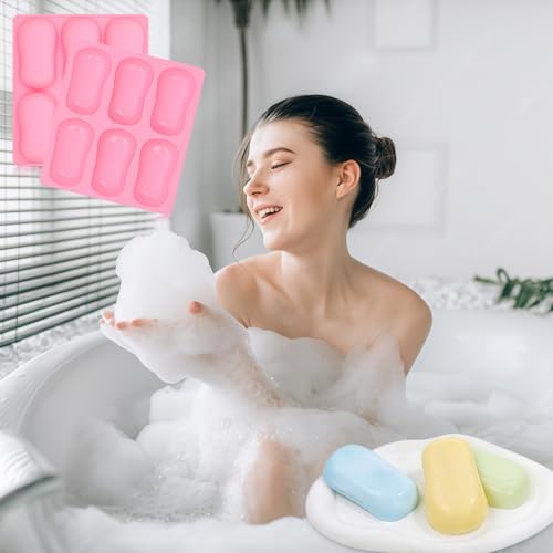 SJ Classic Soap Mold Set, 2-Pack 6-Cavity Silicone Soap Molds - color: Pink / Classic Oval