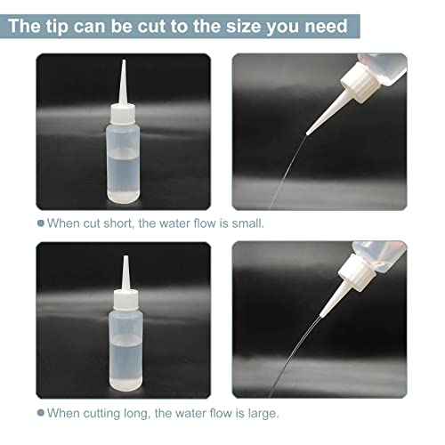 BlingKingdom 6 PCS 50 ml Squeeze Applicator Bottles for Paint, Soft PE