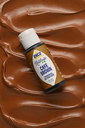 ENCO Natural Food Coloring Gel 1.41 oz (40 g) – No Artificial Dyes, Vibrant Colors for Icing, Buttercream & Fondant (Brown) - color: Brown