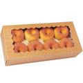 qiqee Auto-pop up 12x5.5x2.5 Inch Brown Cookie Box with Window 30Pcs Pastry Macaron Bakery Box for Packaging - color: 12x5.5x2.5, 30Pcs, Brown