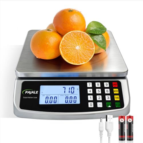 Large Food Scale 66lb, Digital Commercial Kitchen Scale Grams Ounces - color: SILVER 30KG