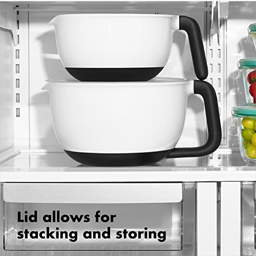 OXO Good Grips 4Qt BPA Free Plastic Batter Mixing Bow with Lid, White (Pack of 4) - size: 4QT (Pack of 4)