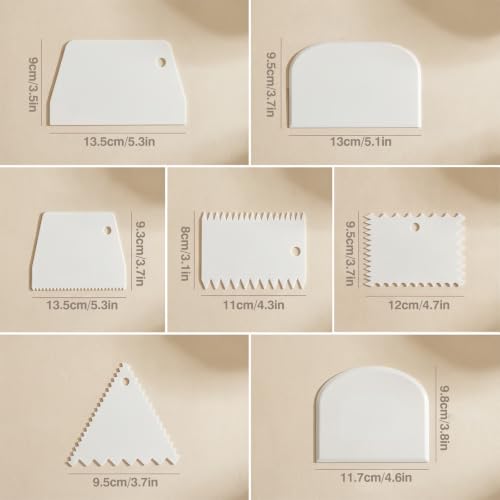 11Pcs Icing Smoother,Acrylic Cake Scraper Smoother Set