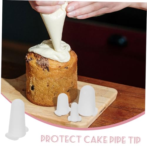 Silicone Piping Tip Protectors 4 Pack White for Icing - size: 4.80X2.80X2.80CM