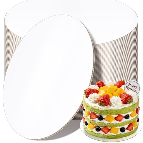 24 Pack 12 Inch Round Cake Boards,White Cardboard Cake Rounds 12 inch, Cake Circles & Cake Drums, Greaseproof Sturdy Disposable Cake Bottom Board for Cakes, Cupcakes, Pizza, Pies - size: 12 Inches