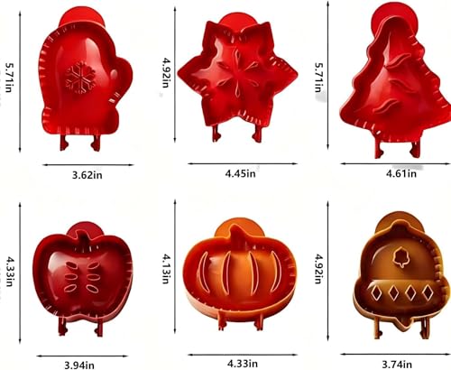 Holiday Mini Hand Pie Molds Set, Food-Grade ABS Non-Stick Maker (A+C-6Pcs) - color: A+C-6Pcs