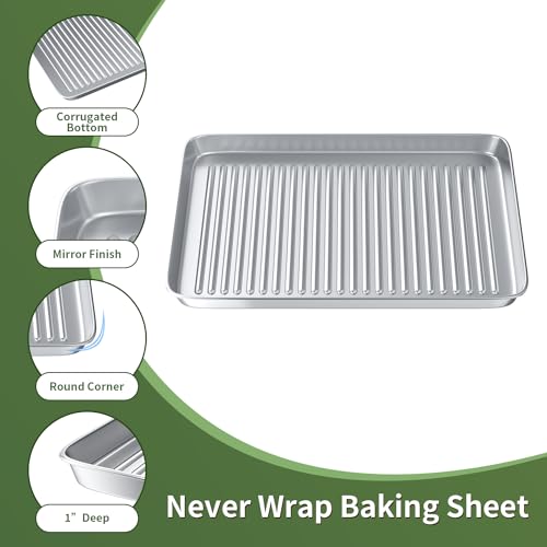 Baking Sheet with Cooling Wire Rack Set - Stainless Steel Baking Sheet Pan - size: 16"，12"，10"