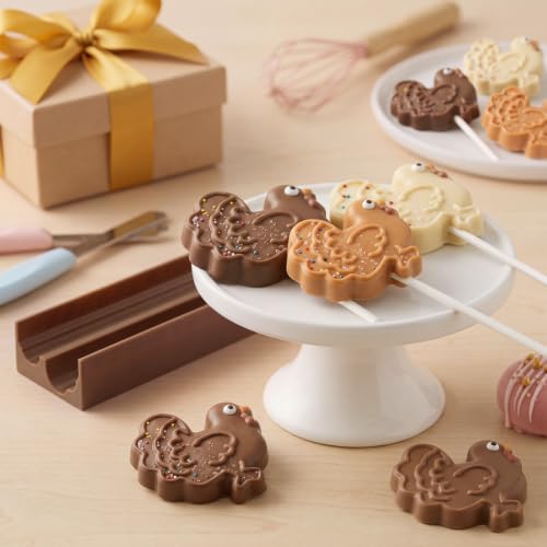 Roowest Fall Thanksgiving Turkey Cake Pop Mold Cake Pop Cutter with Tray - style: Turkey