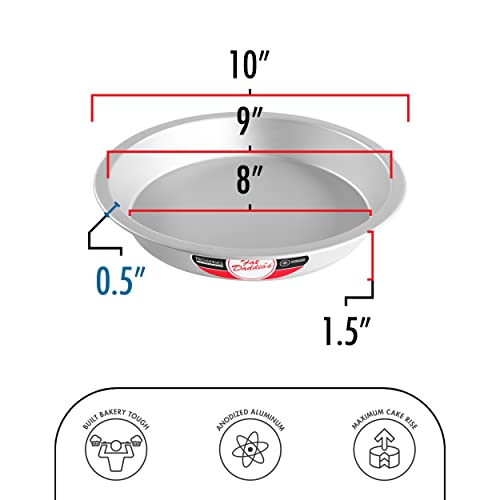 Fat Daddio's PIE-10 Anodized Aluminum Pie Pan, 10 x 1.5 Inch - size: 10 x 1.5 Inch