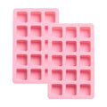 2-Pack Square Shape Candy & Chocolate Silicone Molds, Non-stick, Pink - size: Square