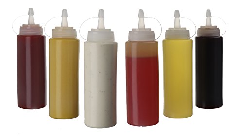 Oaklyn Squirt Bottles, BPA-Free Condiment Squeeze Bottles, 16oz, 6 Pack