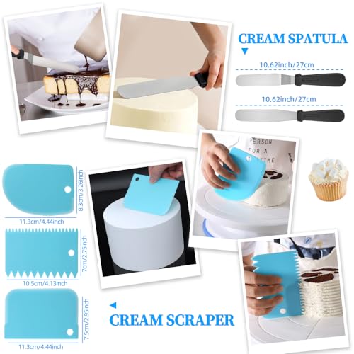 179PCS Cake Pan Set for Baking,3PCS Springform Round Cake Pans(4,7,9 Inch)
