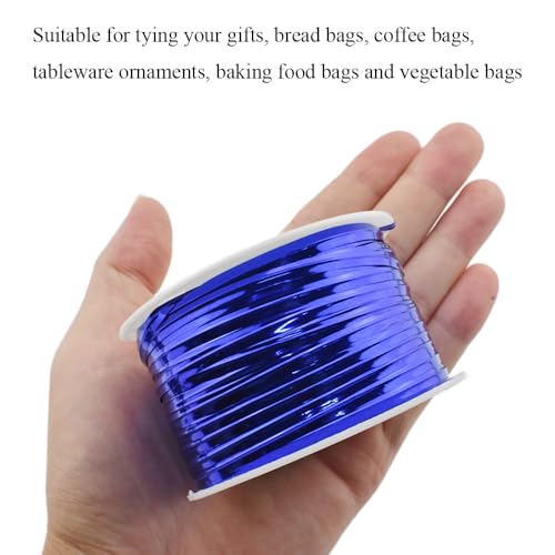 HAHIYO 100Yards/300Feet/91M Blue Metal Twist Ties Bread Candy Coffee Bag Ties Plant Garden Twist Ties for Cellophane Treat Bag Gift Wraping Bag Plastic Bag Halloween Party Cake Present Art Craft - color: Blue, size: 100Yards/300Feet/91M