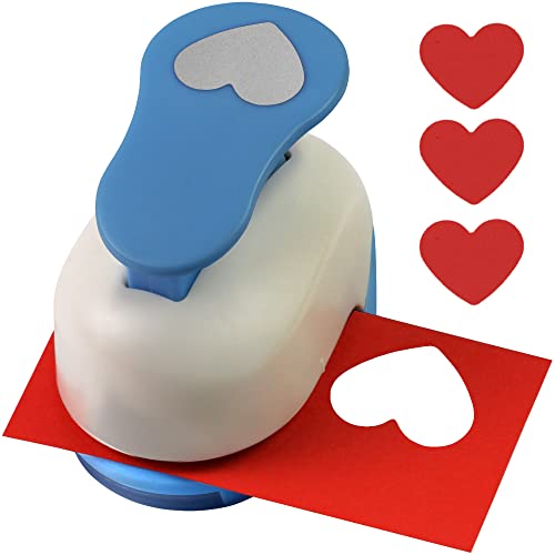 ECOHU Heart Punches for Paper Crafts, 1-Inch Across, Small Hole Heart Punch Cutter, Lever Punch, Shape for Card Making, Scrapbooking, DIY Arts.