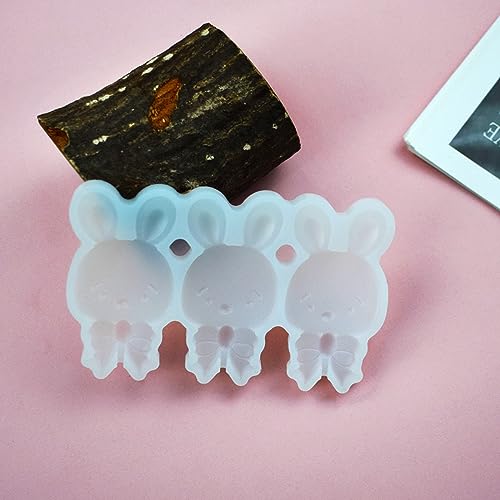 mostsomCute Rabbit Resin Epoxy Mold Handmade Rattle Shaker Lollipop Mould DIY Jewelry Making Models Kitchen Cake Mold 2PCS (M_ Rabbit) - size: M_ Rabbit