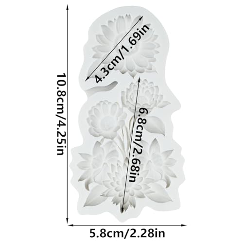 Flower Silicone Dahlia Peony Chrysanthemum Flower Fondant Mold - color: Style L