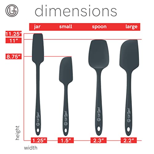 UpGood Silicone Spatula Set 600°F - High Heat Resistant Nonstick, Small and Large Kitchen Spatulas - Flexible BPA Free Professional Grade Cookware - Utensils for Cooking, Baking, Mixing(4 Pcs, Grey) - color: Gray