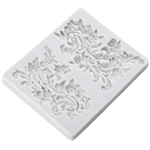 Lingzhi Baroque Fondant Mold Curlicues Scroll Lace Silicone Molds - color: Style A