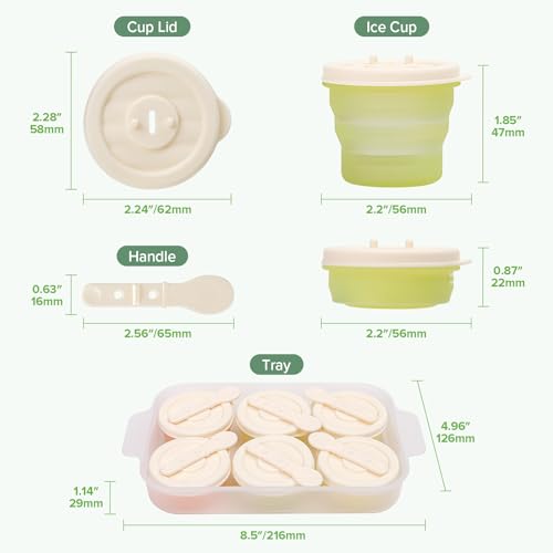 haakaa Silicone Popsicle Molds for Kids, Collapsible Ice Pop Molds, 6 Pack