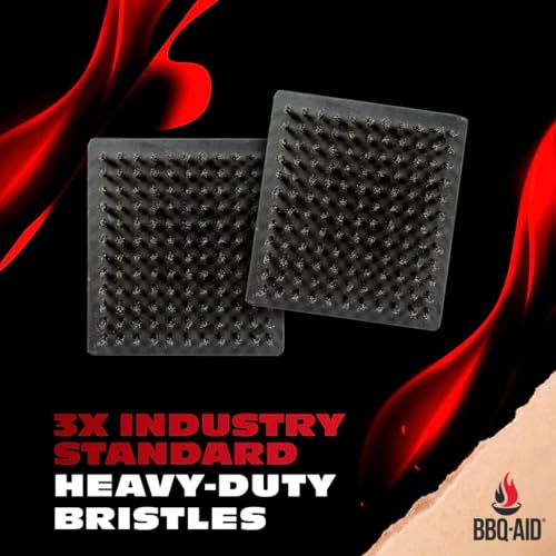 BBQ Grill Brush for Outdoor Grill Cleaner and Scraper, Replaceable Head - color: Red