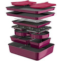 Wildone 13-Piece Baking Pans Set, Nonstick Bakeware Sets, Plum - color: Plum
