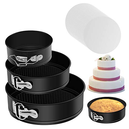 MASSUGAR 4 7 9 Inch Springform Pan Set, Non-stick Leakproof Cheesecake Pan - size: 4-7-9 Inches