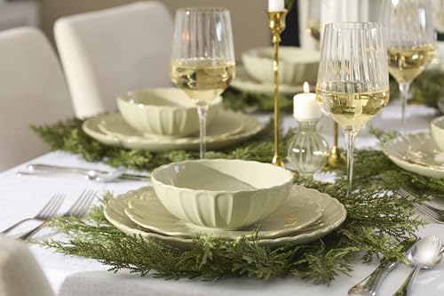 Lenox French Perle Scallop Matcha Stoneware 24-Piece Dinnerware Set for 8 - color: Matcha, style: 24-Piece Dinnerware Set