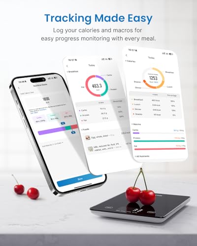 RENPHO Smart Food Scale with Nutritional Calculator, Bluetooth App, Black - color: Black