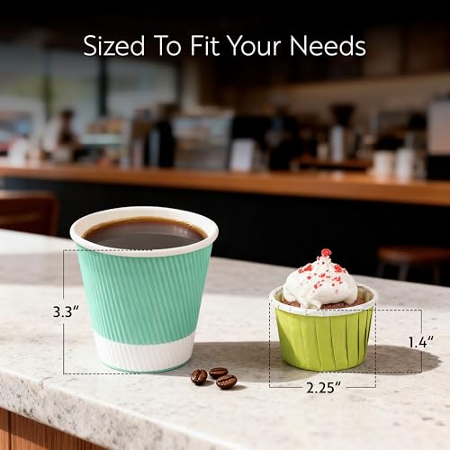 Restaurantware 2 oz Round Green Paper Eco Medium Baking Cup, 200 Pack - color: Eco Green, size: Medium