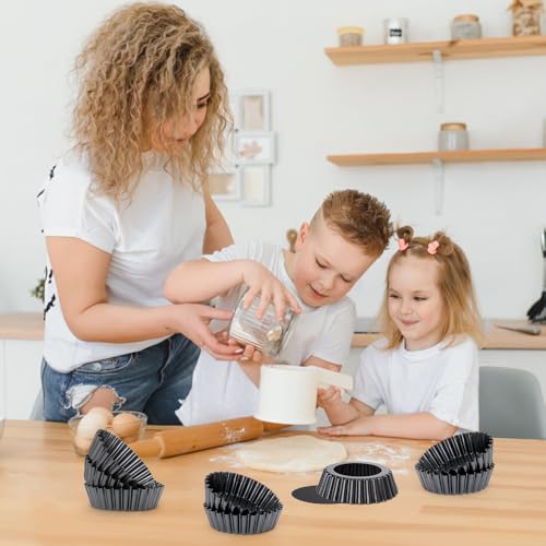 8 Pack Mini Tart Pans 4 Inch with Removable Bottom Round Nonstick Quiche Pan, 1.2 Inch Deep Mini Pie Pans with Oil Brush&Silicone Scrubber Heavy Duty for Baking Fruit Tarts, Dessert - color: 4-inch Set of 8
