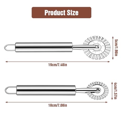 2Pcs Pie Crimper, Fluted Pastry Wheel with Fluted Edge