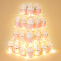 4 Tier Cupcake Stand with LED String Light, Acrylic Cupcake Display Stand - color: Warm