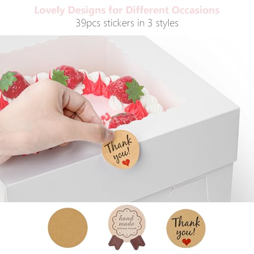 5 Pack Cake Boxes, 10x10x8 Inches Tall Cake Box with Cake Boards