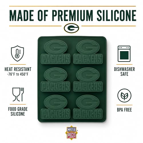Masterpieces Game Day - FanPans NFL Green Bay Packers Silicone Muffin Pan - Dishwasher Safe - style: Green Bay Packers