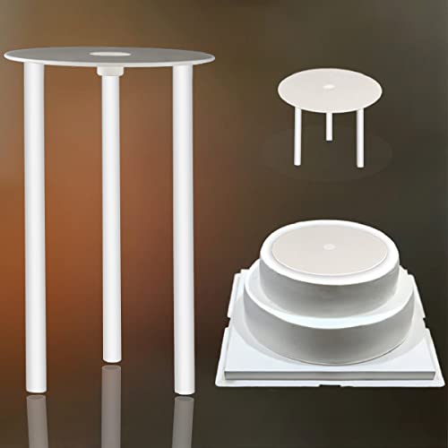 DOERDO 3 Tier Cake Separator Plates and 9 Pieces Plastic Cake Dowel Rods Set, for Tiered Cake Construction and Stacking(12cm,16cm,18cm) - size: 12,16,18cm