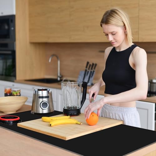 Silicone Protector Mat 47x24 Inch,Black - color: Black