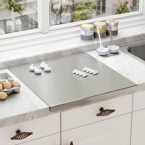 Stainless Steel Cutting Boards for Kitchen,Baking Board,Pastry Board,kneading Panel - Suitable for Cutting Vegetables, Fruits, Meat,bread - Easy To Clean and Store (50x50cm/19.6x19.6in) - size: 19.6"L x 19.6"W