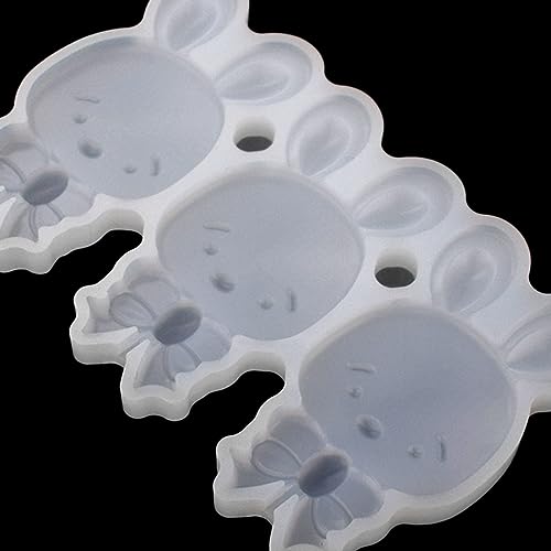 mostsomCute Rabbit Resin Epoxy Mold Handmade Rattle Shaker Lollipop Mould DIY Jewelry Making Models Kitchen Cake Mold 2PCS (M_ Rabbit) - size: M_ Rabbit